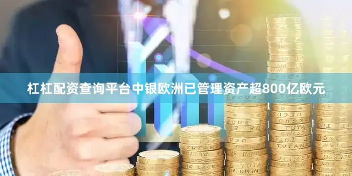 杠杠配资查询平台中银欧洲已管理资产超800亿欧元