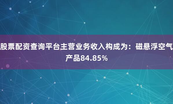股票配资查询平台主营业务收入构成为：磁悬浮空气产品84.85%