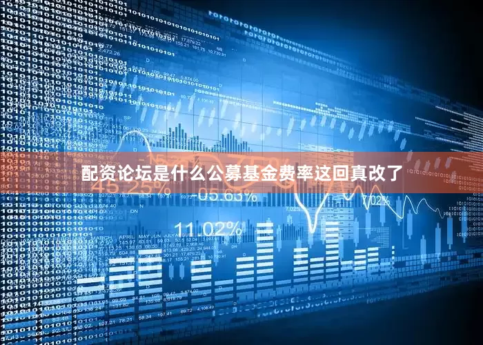 配资论坛是什么公募基金费率这回真改了